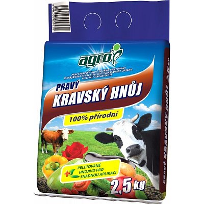 Agro Pravý kravský hnoj 2,5 kg
Poľnohospodský Hnoj Pravý Byčí 2,5 kg