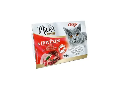 Micka CHEJN s hovädzím, kuracím, brusnicami a taurínom 325 g