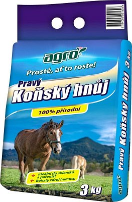 Agro Pravý koňský hnoj 3 kg.