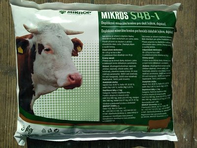 Mikros S4B 1 - minerálne doplnkové krmivo pre HOVÄDZIE 3 kg.